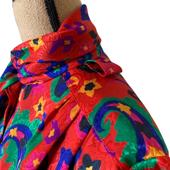 Vintage La Chine Classic Multicolor Blouse Size 6 - Picture 4 of 8